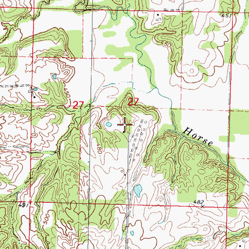 Topographic Map of Farrington School (historical), IL