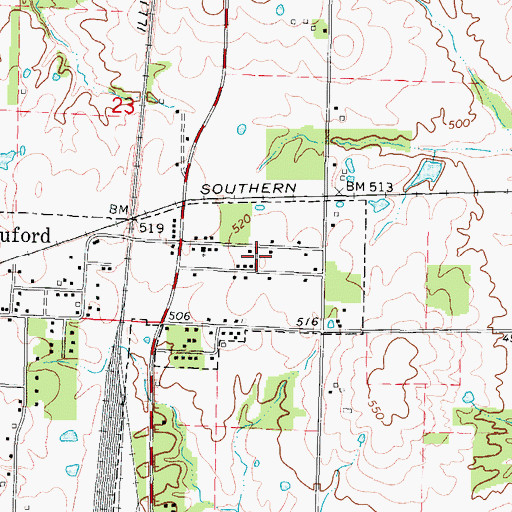 Topographic Map of Markham City, IL