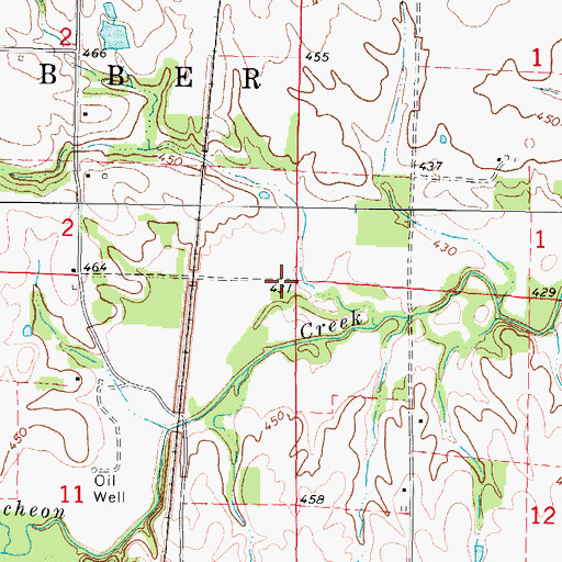 Topographic Map of Oakdale School (historical), IL