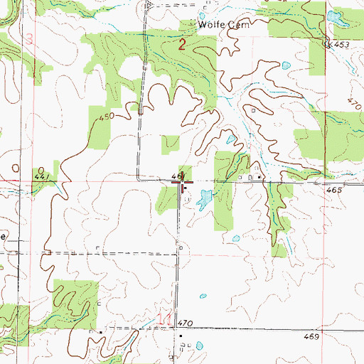 Topographic Map of Brown School (historical), IL
