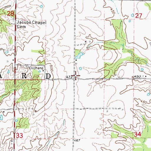 Topographic Map of Concord School (historical), IL