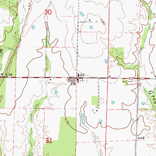 Topographic Map of Eagle School (historical), IL