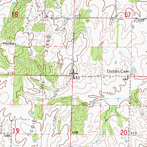 Topographic Map of Mills School (historical), IL