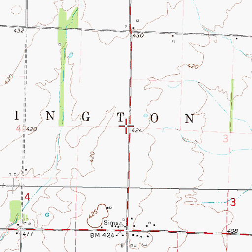 Topographic Map of New Liberty School (historical), IL