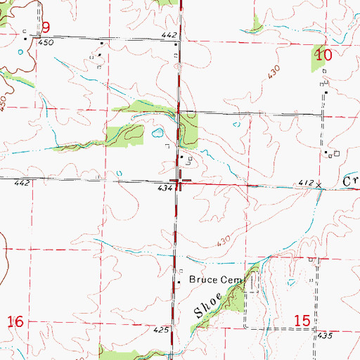 Topographic Map of Pine Knot School (historical), IL