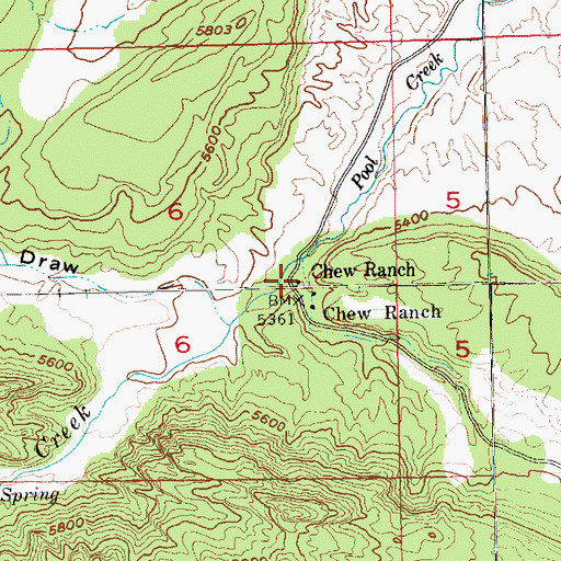 Topographic Map of Chew Ranch, CO
