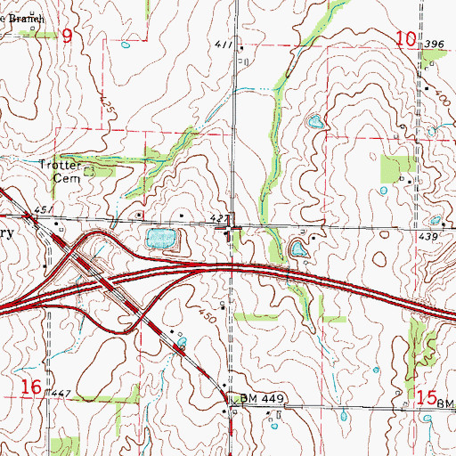 Topographic Map of Trotter School (historical), IL