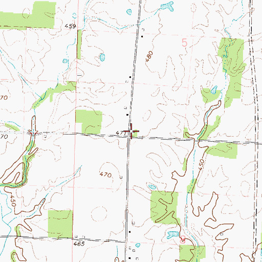 Topographic Map of Weaver School (historical), IL