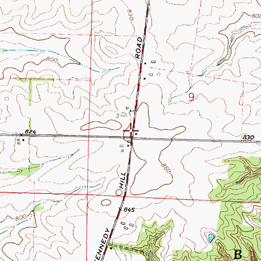 Topographic Map of Woodburn School (historical), IL
