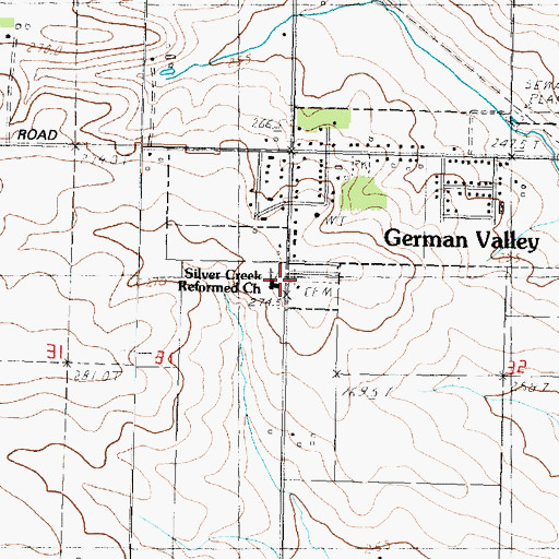 Topographic Map of Silver Creek Reformed Church, IL