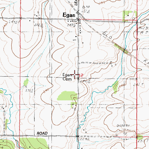 Topographic Map of Egan Cemetery, IL