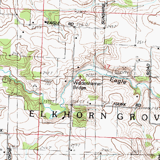 Topographic Map of Weidenhamer Bridge, IL