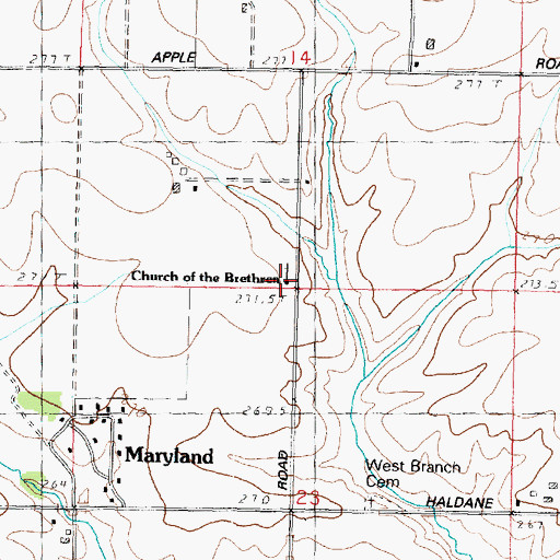 Topographic Map of Church of the Brethren, IL