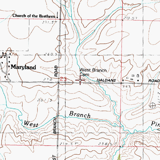 Topographic Map of West Branch Cemetery, IL