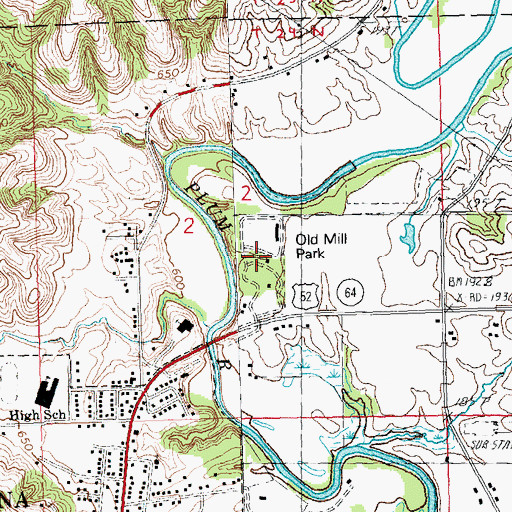 Topographic Map of Old Mill Park, IL