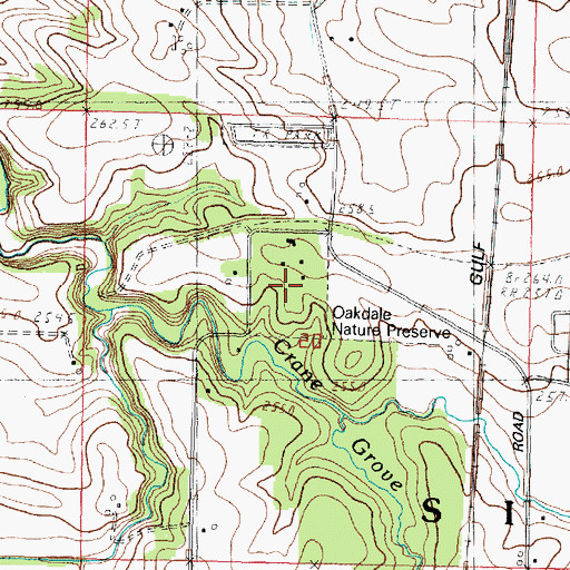 Topographic Map of Oakdale Nature Preserve, IL