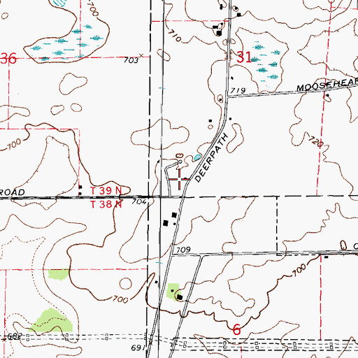 Topographic Map of Oak Grove School (historical), IL