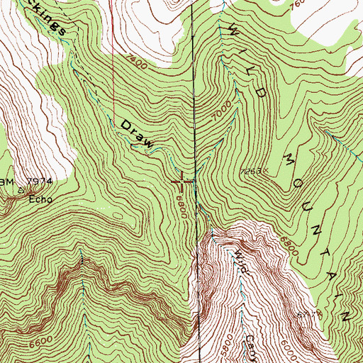 Topographic Map of Hackings Draw, CO