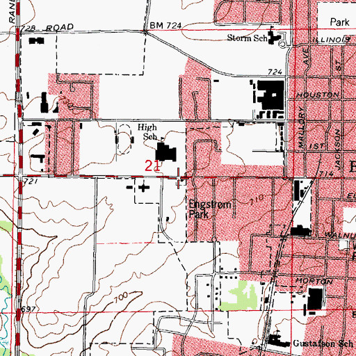 Topographic Map of Engstrom Park, IL