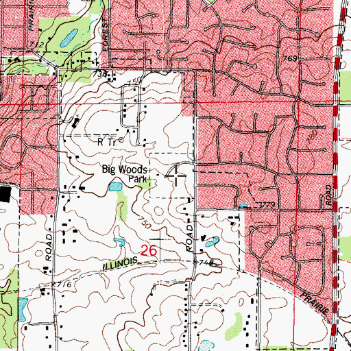 Topographic Map of Big Woods Park, IL