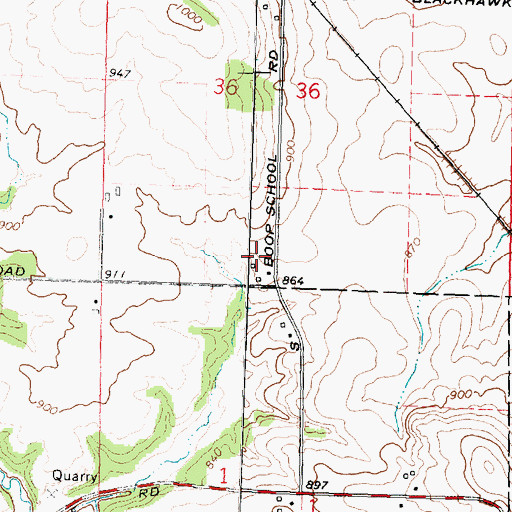 Topographic Map of Boop School (historical), IL