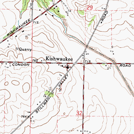 Topographic Map of Kishwaukee School, IL