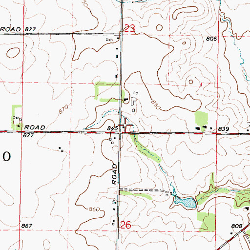 Topographic Map of Weldon School (historical), IL