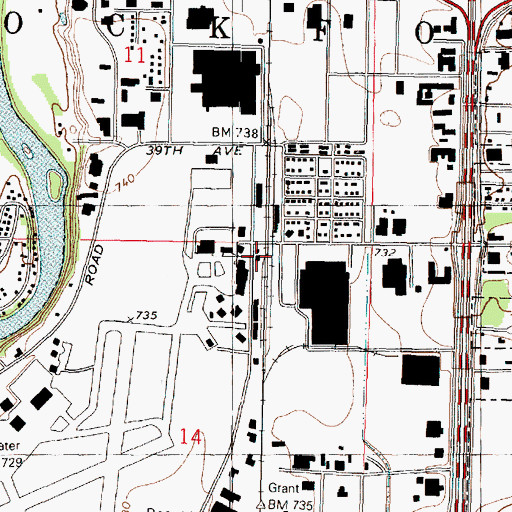 Topographic Map of Camp Grant Station (historical), IL