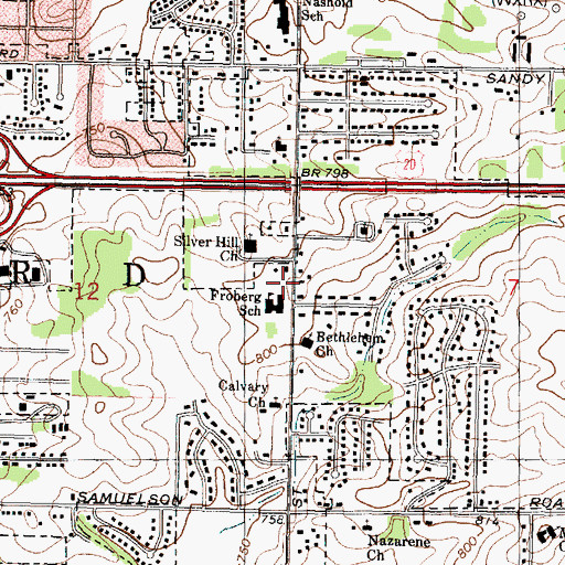 Topographic Map of Miller School (historical), IL