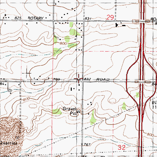 Topographic Map of Kinson School (historical), IL