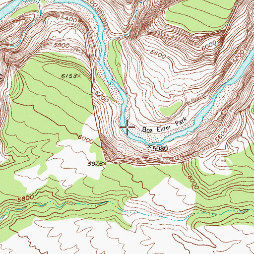 Topographic Map of Box Elder Park, CO