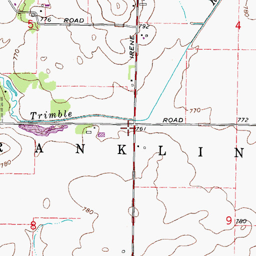Topographic Map of Franklin School (historical), IL