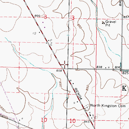 Topographic Map of North Kingston School (historical), IL