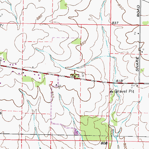 Topographic Map of Schandelmeir School (historical), IL