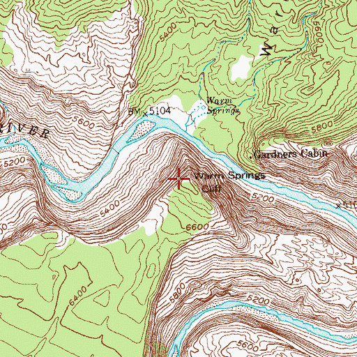 Topographic Map of Warms Spring Cliff, CO