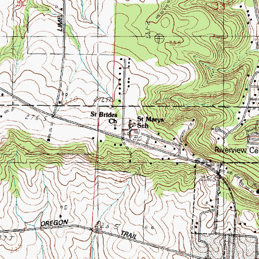 Topographic Map of Saint Marys School, IL