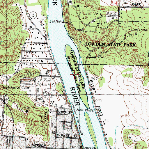 Topographic Map of Margaret Fuller Island, IL