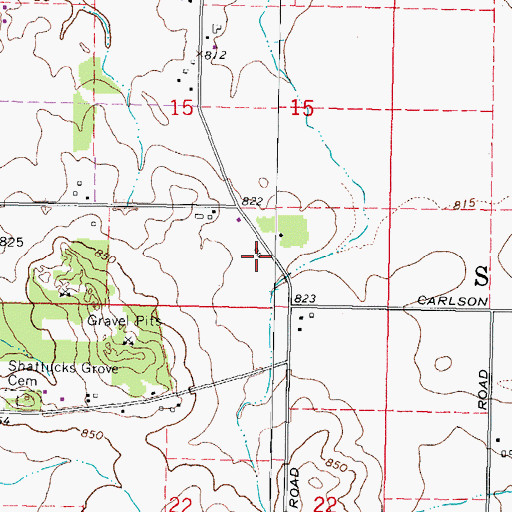 Topographic Map of Stone School (historical), IL