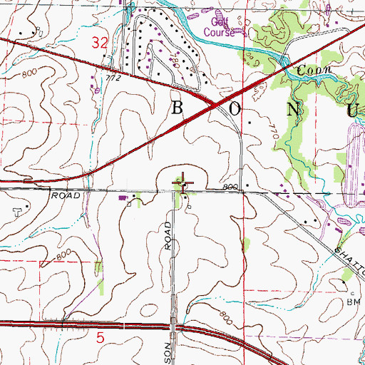 Topographic Map of Gould School (historical), IL