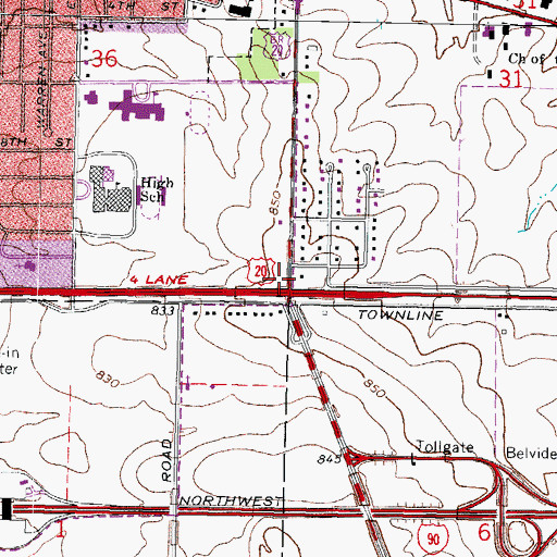 Topographic Map of Sager School (historical), IL