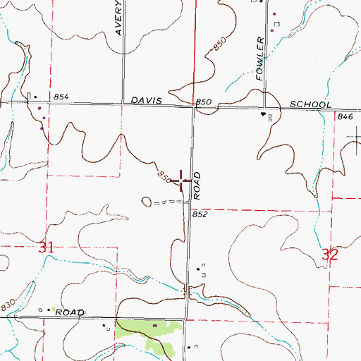 Topographic Map of Scrivens School (historical), IL
