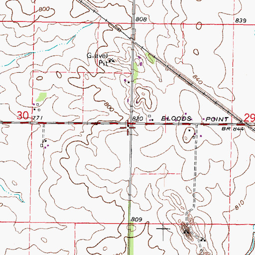 Topographic Map of Bailey School (historical), IL