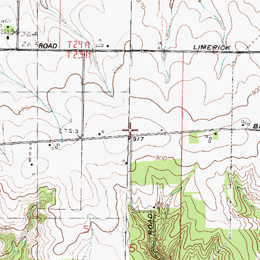 Topographic Map of Simerick School (historical), IL