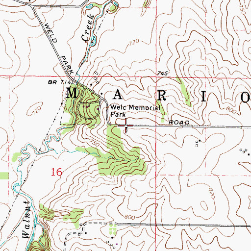 Topographic Map of Black Walnut School (historical), IL