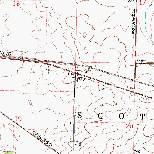 Topographic Map of Wilbur School (historical), IL