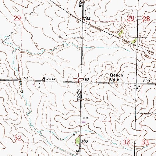 Topographic Map of Beach School (historical), IL