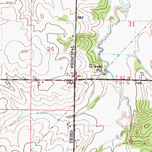 Topographic Map of Youngs School (historical), IL