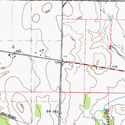 Topographic Map of Cook School (historical), IL