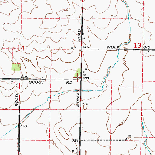 Topographic Map of Forest Eagle School (historical), IL