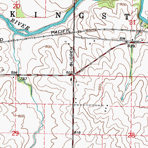 Topographic Map of Stuartville School (historical), IL